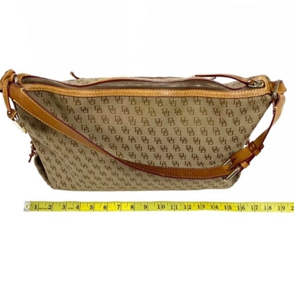 DOONEY and Bourke DB Monogram canvas slouch Satchel in Natural Beige - Picture 14 of 16